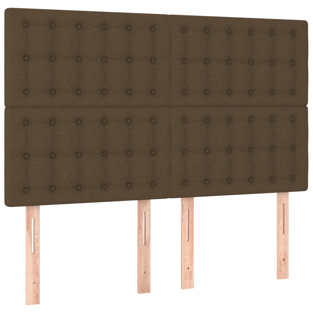 Vidaxl Bed Headboards, 4 Pcs, Dark Brown, 72X5X78/88 Cm, Fabric