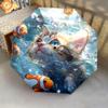 1 PC Automatic Folding Umbrella - Kitten Clownfish Pattern, Portable & Foldable Design with 8 Ribs, Christmas Birthday Gifts
