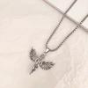 Little Angel Necklace Hip Hop Bouncy Niche Simple Earth Cool Personality Titanium Steel Jewelry Sweater Chain Accessories