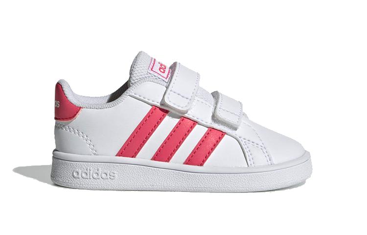 Adidas Neo GRAND COURT Low top Skateboard Shoes White Pink Infant And Toddler EF0115