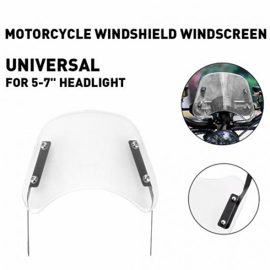 

5-7 Motorcycle Clear Universal Headlight Fairing Windshield Windscreen Shield A
