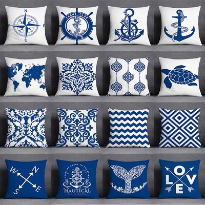 Pillowcases Home Office Decor Cushion Covers Blue Mermaid Sailor Marines