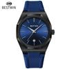 BestWin Luxury Quartz Wristwatch Silicone Strap Reloj Hombre Sport Watch For Man Fashion Date Silicone Calendar Waterproof Clock