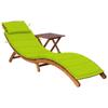 Day and Night - Day and Night Garden Lounger with Table and Cushion In Solid Acacia Wood