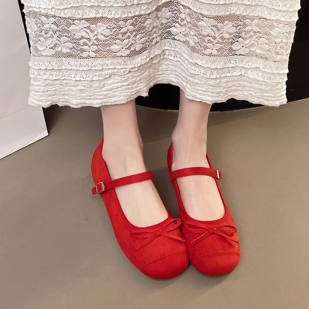 Butterfly-knot Flats Women Mary Jane Shoes Fashion Mix Colors Single Shoes Ladies Outdoor Dress Ballet Style Shoes