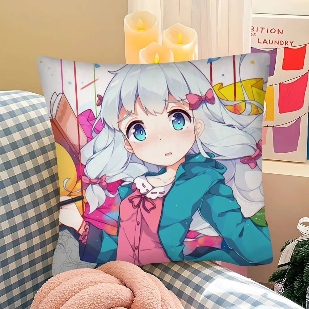 Anime Girl Izumi Sagiri Pillow Case Fashion Square Pillowcase Bedroom Sofa Room Ins Decoration Leisure Cushion Cover
