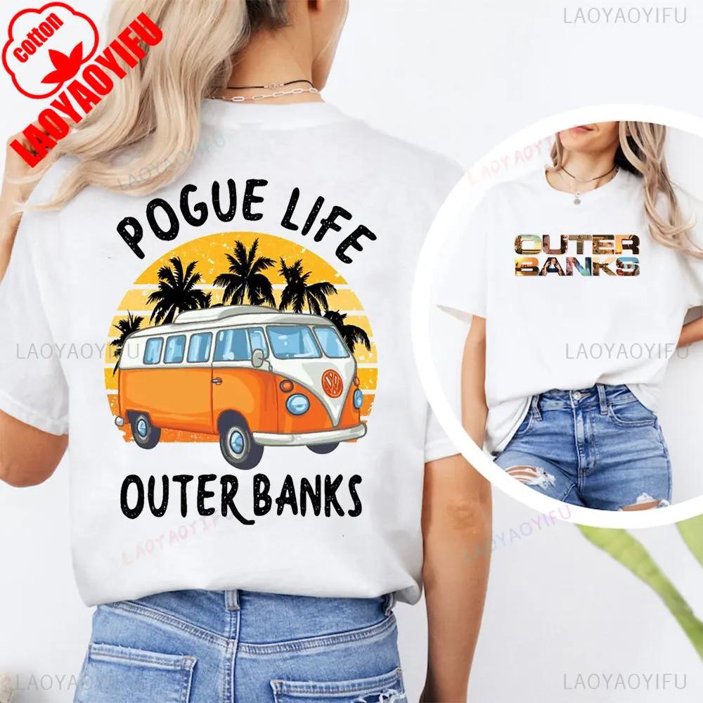

Модна футболка з принтом OBX Outer Banks Футболка Pogue Life Джон Б Рай на Землі Північна Кароліна Pogue Графічна бавовняна футболка Топи M