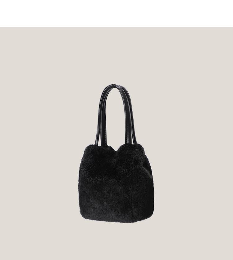 Winter flauschige Tasche niedliche tragbare Schulter Umhängetasche Korea Dongdaemun ins Wind flauschige Bucket Bag