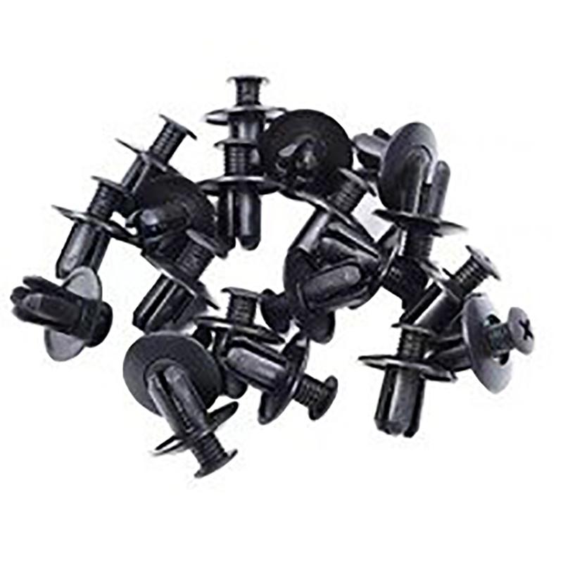 50/100Pcs 8Mm Plastic Rivets Fasteners Screw Car Bumper Fender Black Rivet