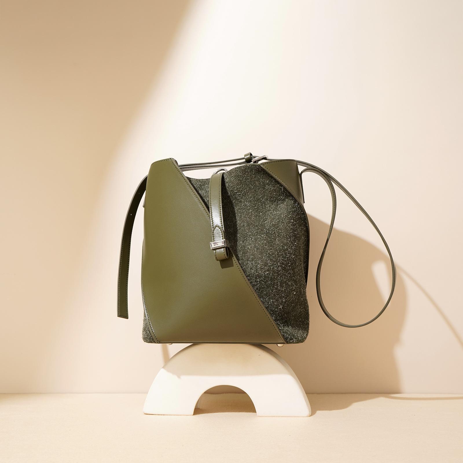 

New Niche Cowhide Fashionable Large-capacity Tote Bag Cowhide Shoulder Bag Messenger Bag сірий колір