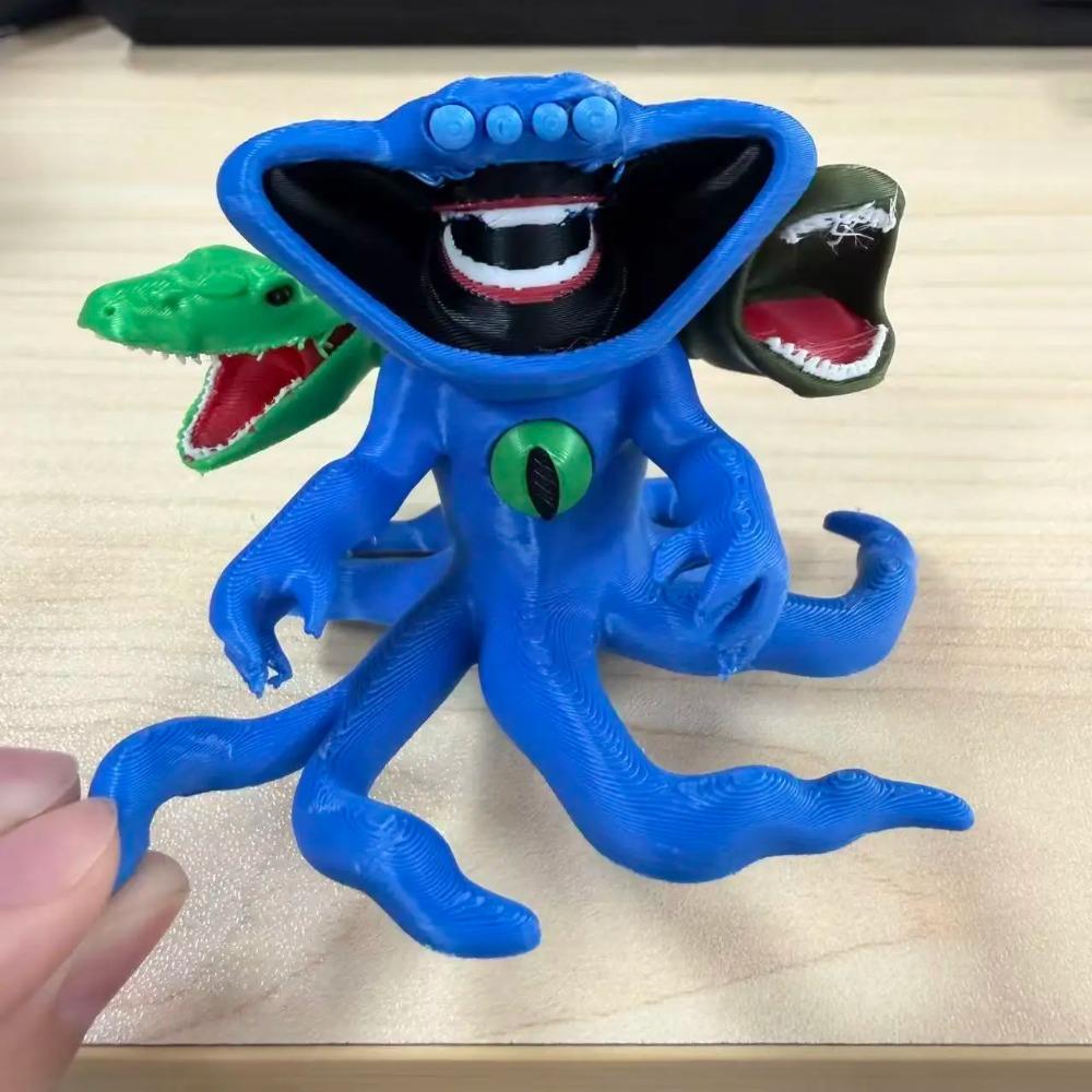 Mostro Marino Bloop Stampa 3D Flessibile Articolato Giocattolo Fidget – Mangiaterra Creatura degli Abissi Collezionabile, Giocattolo da Scrivania per Alleviare lo Stress