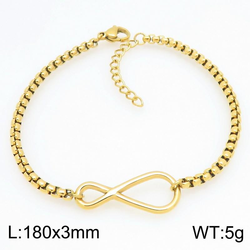 Minimalist Infinity Charm Bracelet for Women Men Polished Stainless Steel Zircon Jewelry Ideal for Gifts & Daily Wear Gold Color