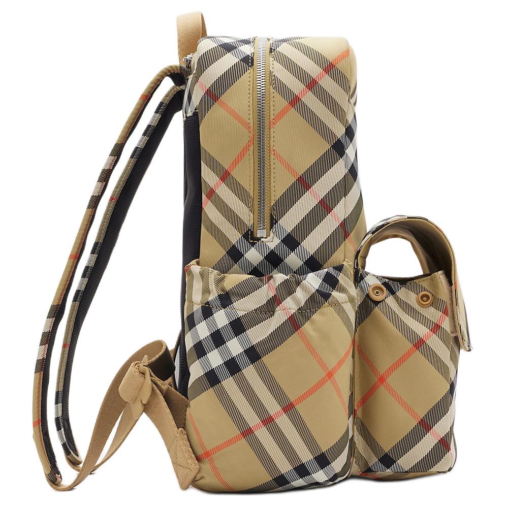 Burberry Zkontrolujte plátěný batoh béžový více kapes ležérní denní cestování do práce 80898461