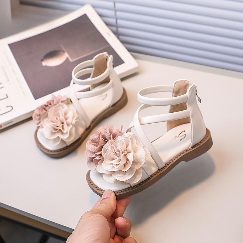 Girls' Sandals Summer New Children Sandals Soft Bottom Girl Princess Shoes Flower Girls Roman Shoe Fashion Girls Shoe skids shoe