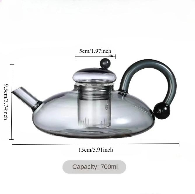 700ml Flower Tea Teapot Set British-Style Boiled Fruit Tea Set Heat-Resistant Glass Nordic Affordable Luxury Health Pot