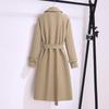 Damen Britischer Stil Windbreaker Streetwear Zweireihige Lange Trenchcoats Damen Elegant Herbst Winter Lässige Jacken