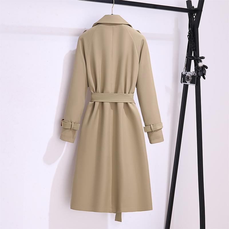 Damen Britischer Stil Windbreaker Streetwear Zweireihige Lange Trenchcoats Damen Elegant Herbst Winter Lässige Jacken