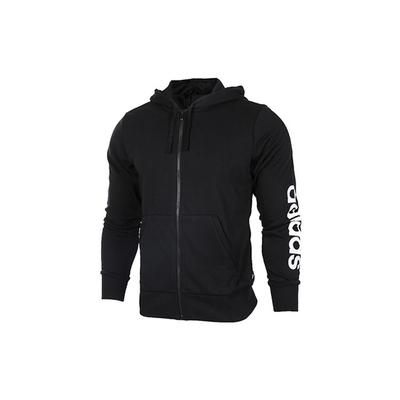 Essentials Linear Full-Zip Fleece Hoodie Men Jackets Black S98796