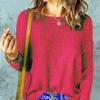 TIFICY Women's Fashion Casual Fall Winter Solid Color Print Long Sleeve O-Neck Sweaters