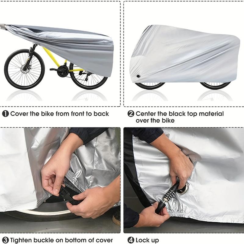 Waterproof Electric Bike Cover Dustproof Cover For Cycle Anti-Uv Protection Bike Outdoor Rain Cover Size S-Xlwith Lock Hole