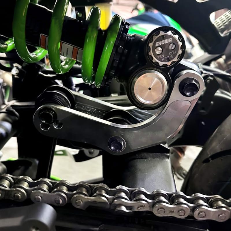 LEDISHUN Motorcycle Lowering Kit for Kawasaki ZX-25R (2020-2023) ZX-4R ZX-4RR (2023+) - Rear Lowering Link Rods (Green) for Improved Ground Reach