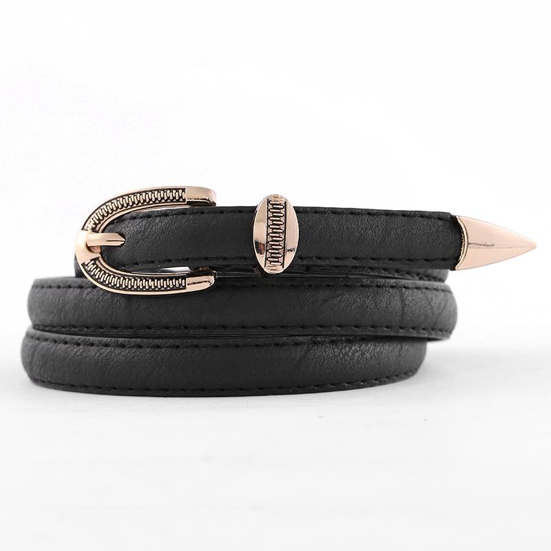 No Hole Square Buckle Women's Belt for Women Simple and Versatile Korean Retro Fashion Black Pants Korean Student Belt for Women