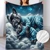 French Bulldog Sleeping Pattern Flannel Dorm Office Nap Blanket Printed Blanket Gift for Friends Flannel Blanket, Soft And Warm