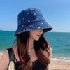 Retro Flower Embroidery Cowboy Hat Sun Protection Sun Cap Korean Fashion Fisherman's Hat  Summer