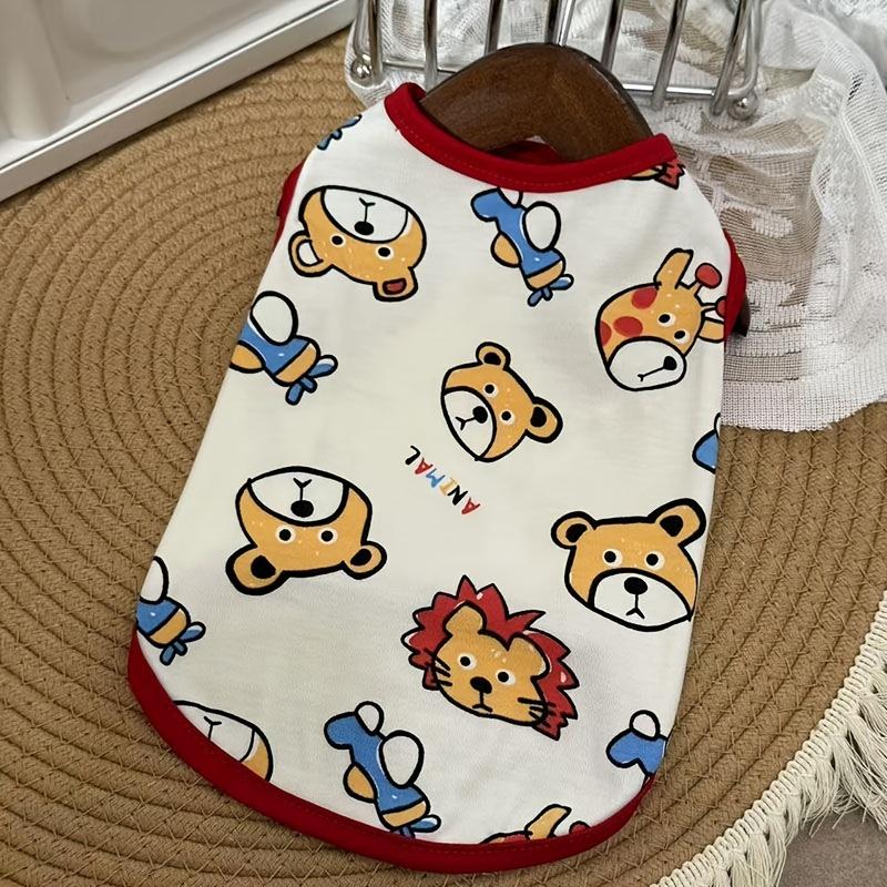 

1PCS Cute Lightweight Cartoon Animal Pattern Pet Vest XS красный
