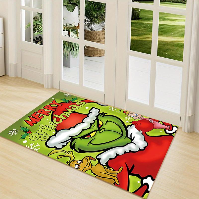 Grinch Christmas Celebration Carpet Rug Soft Washable Antislip Home Living Room Sofa Mats Personalized Christmas Rug