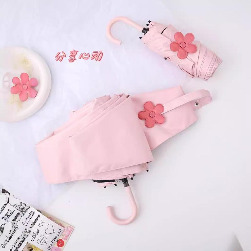 New 50% off 6-bone vinyl umbrella, curved hook handle, sun protection and UV protection umbrella, personalized creativity