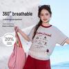 ASK JUNIOR Girls' Color-block Cartoon Short Sleeve T-shirt