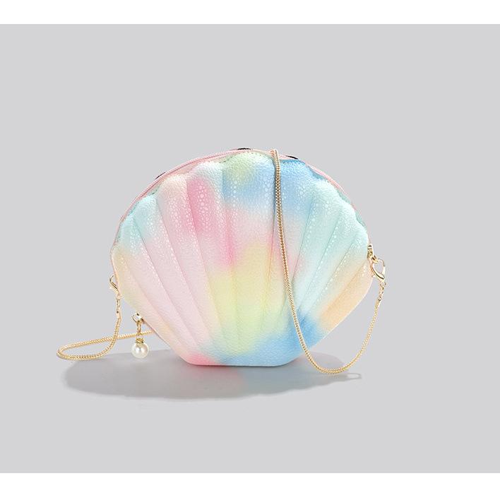 

Популярная в этом году нишевая дизайнерская маленькая сумка женская 2025 новая трендовая летняя сумка-мессенджер на цепочке, сумка-ракушка разноцветный