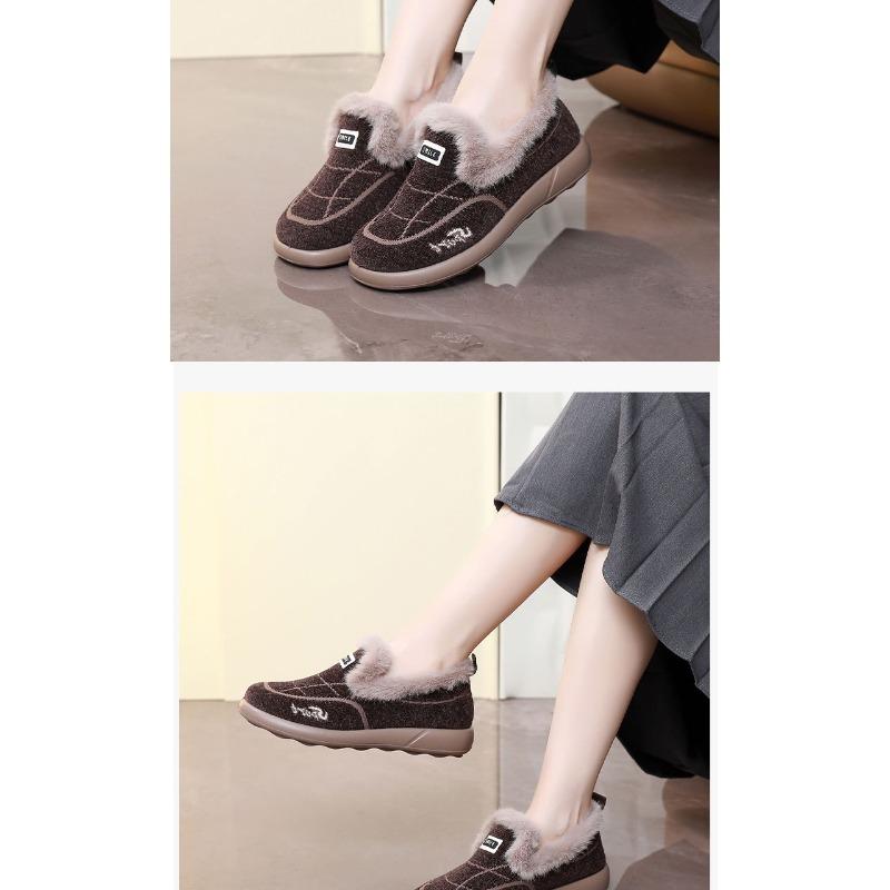 Women's Low-Cut Slip-On Winter Slippers, Soft Sole Comfortable House Shoes, Plush Lined Cozy Indoor Outdoor Casual Flats