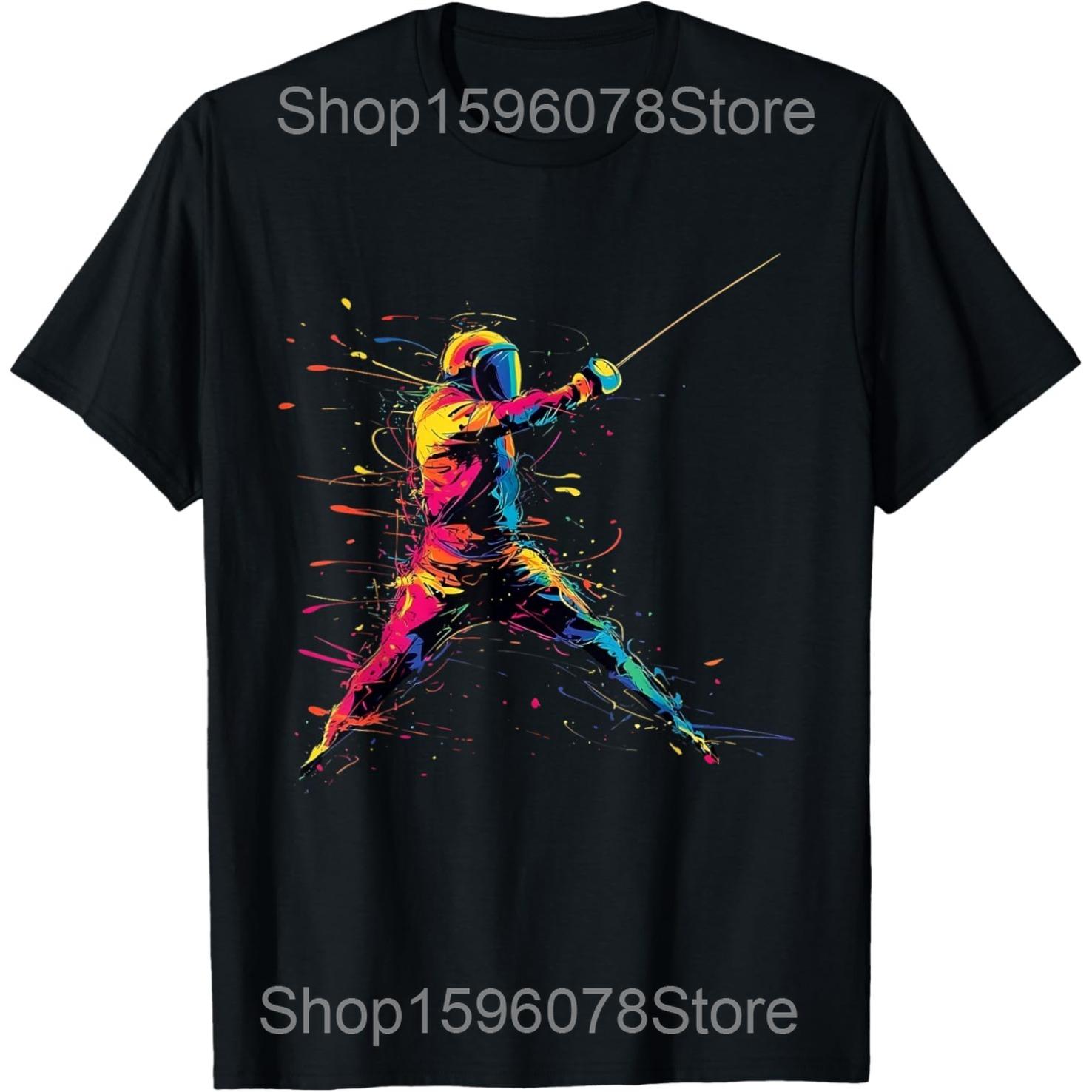 

Funny Fencer Gift Fencing Make New Friends And Stab Them T Shirts Men Humor Streetwear Tee Short Sleeve Unisex Loose Clothing S