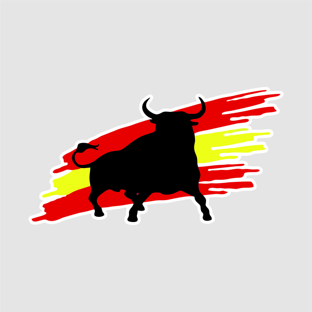 Spain Bull Pattern Waterproof Stickers, Creative PVC Vinyl Decals for Car Motorcycle Laptop Handcart Poster DIY Decoration