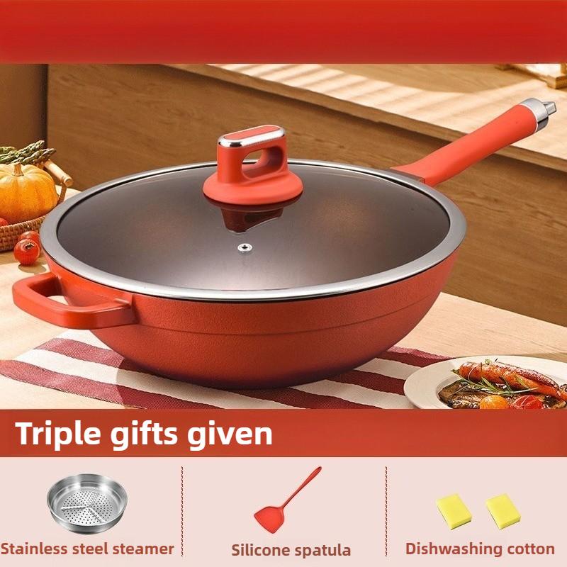 

Titanium Frying Pan Nonstick Pan Titanium Pan Wear Resistant Durable Induction Cooker Universal Frying Pan Household Kitchen Wok