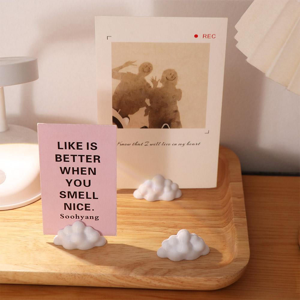 3pcs Cloud-Shaped Photo Holders Funny Business Card Holder Photo Display Racks Desktop Decoration