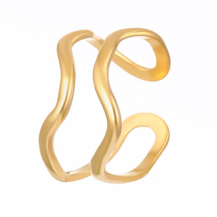 High-End Edelstahl Blumen- & Seestern Offener Ring für Damen