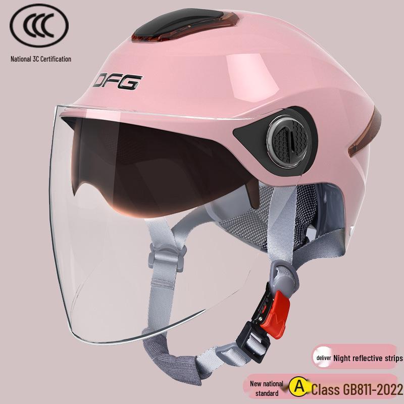 Certified Universal Half Helmet for Men & Women - Summer Sun Protection, All Seasons Motorcycle Use
