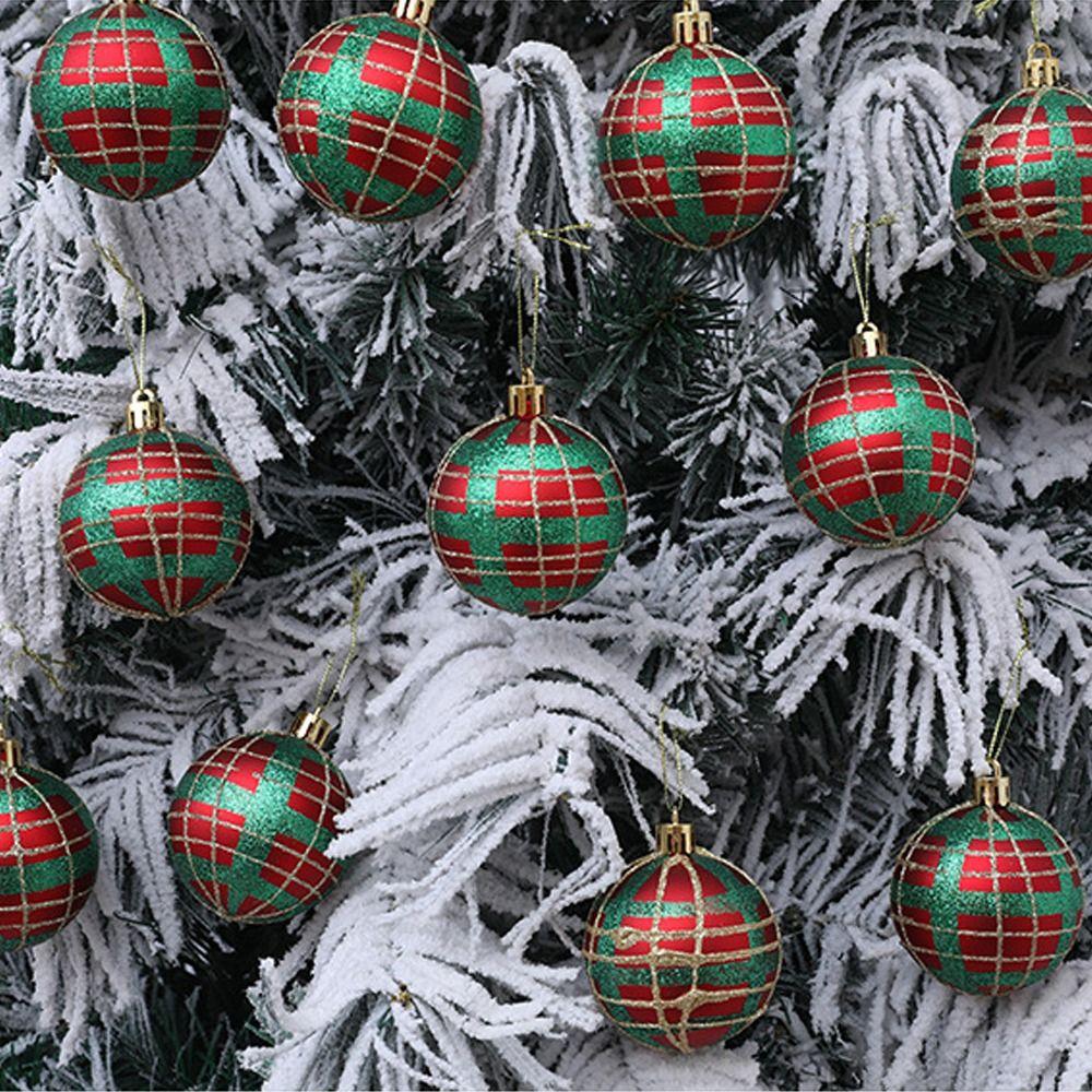 6pcs Painted Christmas Balls Pendant Shatterproof Christmas Gift Balls  Hotel Mall