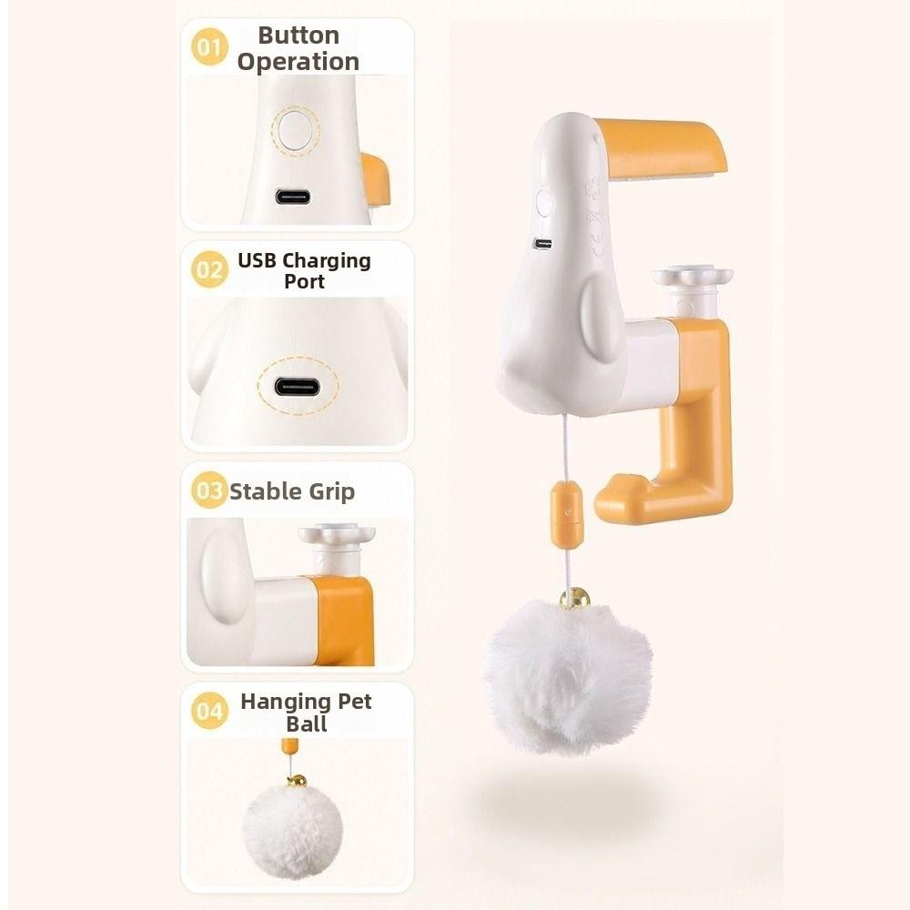 Stretchable Kitten Teasing Toy Rechargeable Electric Cat Toy For Cat Teaser