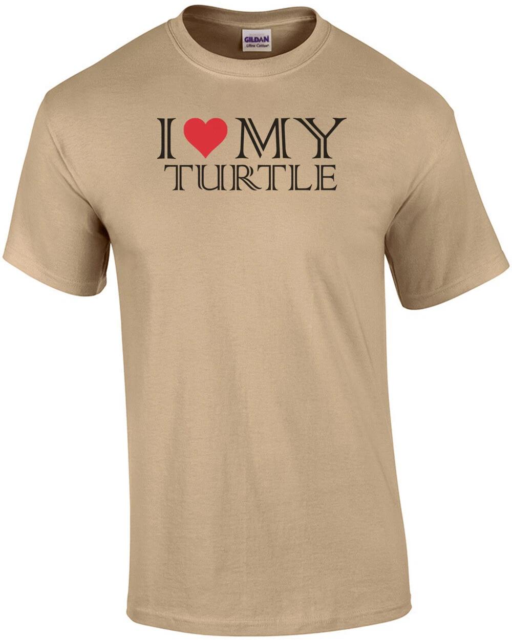 I love my turtle - turtle t-shirt M
