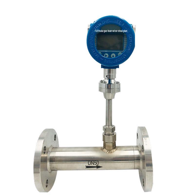 Integrated Thermal Mass Gas Flow Meter with Digital Display for Air, Oxygen, Nitrogen, Natural Gas - Insertion, Ball Valve, Flange