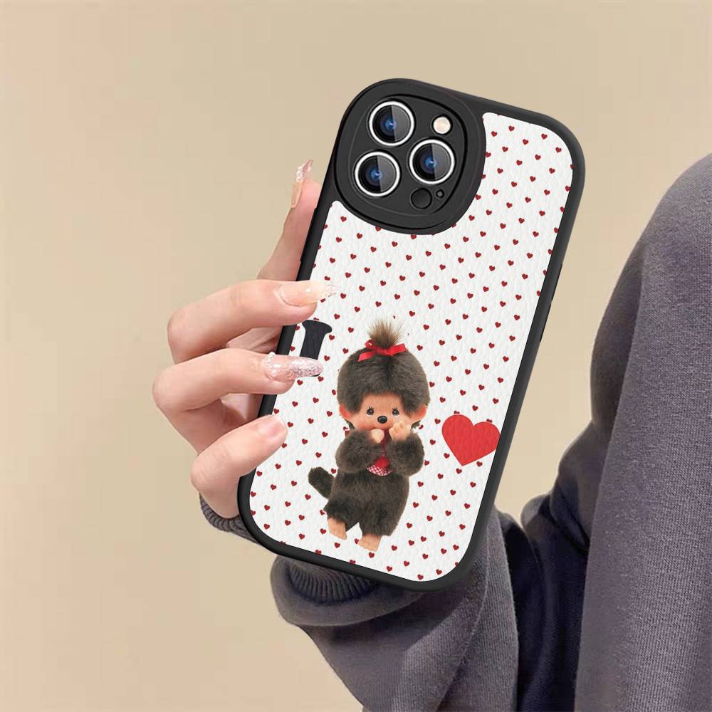 Cute M-monchhichis-s Phone Case For IPhone 16 15 14 11 12 13 Pro Max Plus Back Leather Shell