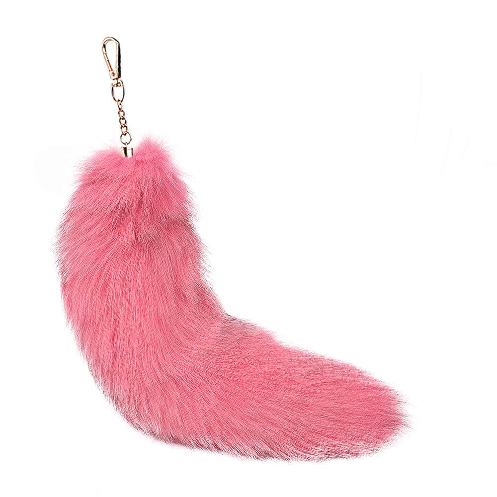 Silver Blue Fox Fur XL Pendant: Real Fur Women's Bag Charm & Car Keychain