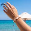 Boho Chic Gift for Her Handmade Seashell Bracelet, Natural Shell Beaded Adjustable Trendy Wrist Decor Woven String Bracelet Women Beach Vacation