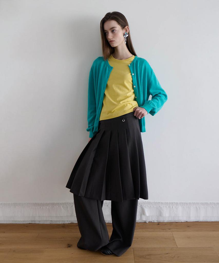 Odeukaelol Edi Pleated Skirt Pants_Charcoal
