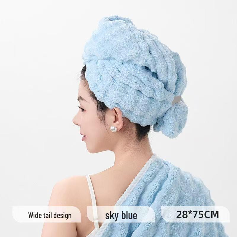 Women's Quick-Dry Bubble Fleece Hair Cap - Thick, Absorbent, and Large Size Shower Towel