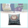 Only Pillowcases Minimalist Cartoon Owl Throw Pillow With Removable Linen Cover For Home Decor